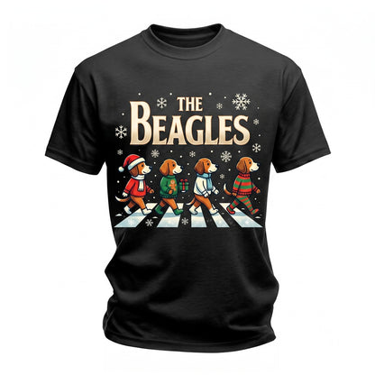 Funny Beagle Dog Christmas Musical Crosswalk Band Apparel Unisex TShirt