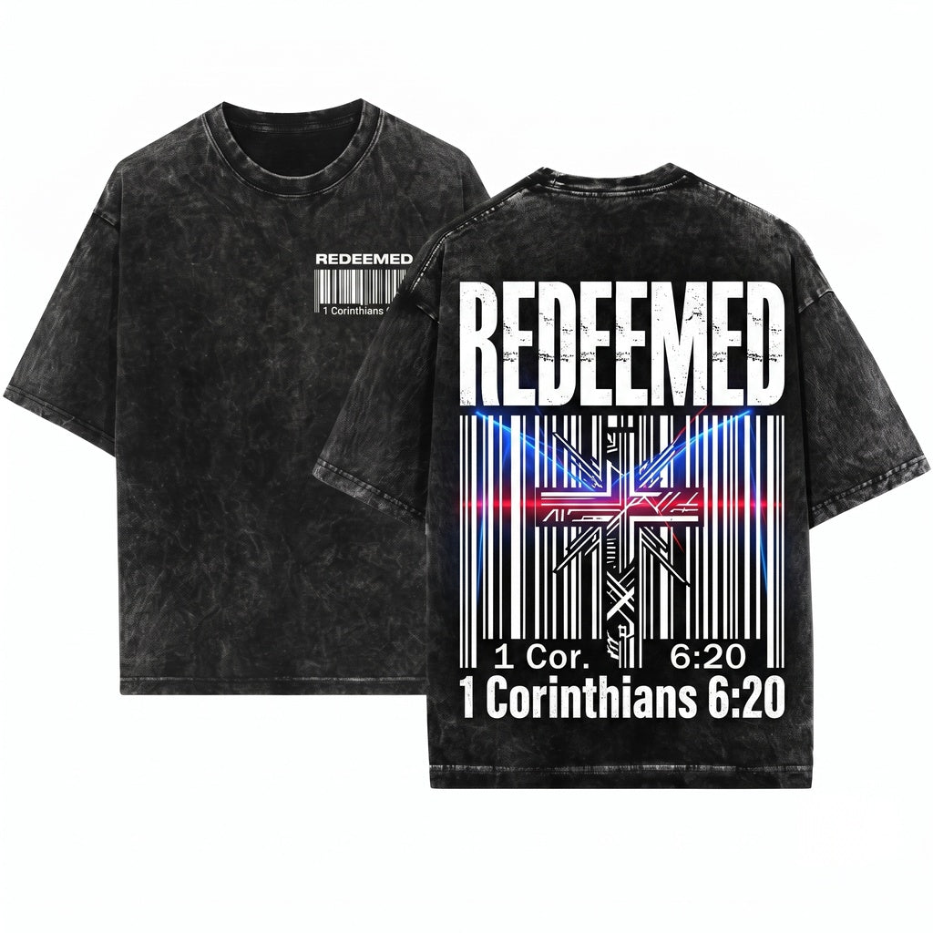 Redeemed Faith Christian Jesus Gospel Religious Apparel Unisex Wash T-Shirt