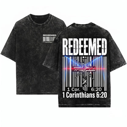 Redeemed Faith Christian Jesus Gospel Religious Apparel Unisex Wash T-Shirt