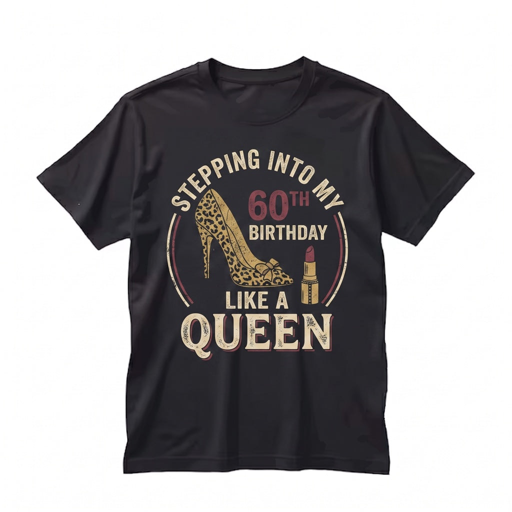 60th Birthday Queen Leopard Print Celebration Party Graphic Gift Apparel Unisex TShirt