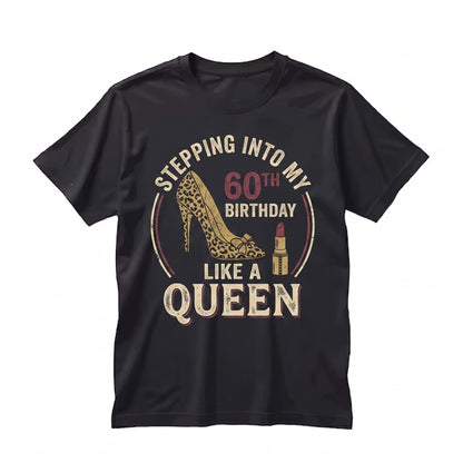 60th Birthday Queen Leopard Print Celebration Party Graphic Gift Apparel Unisex TShirt