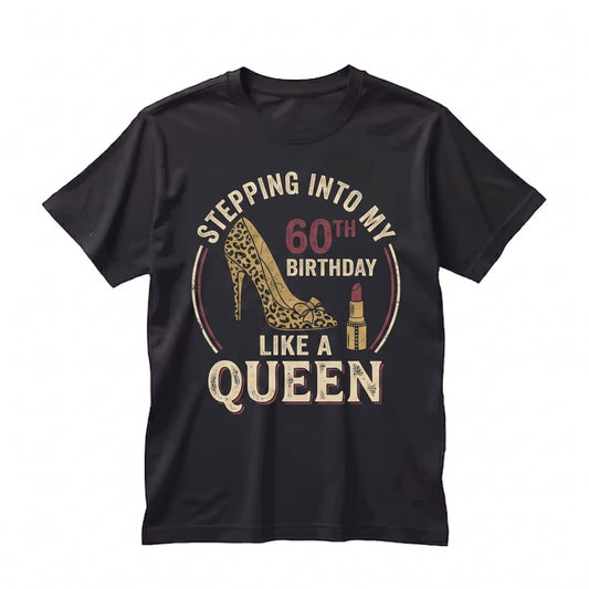 60th Birthday Queen Leopard Print Celebration Party Graphic Gift Apparel Unisex TShirt