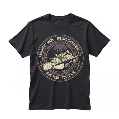 Japanese Flame Graphic Cotton Streetwear Unisex TShirt