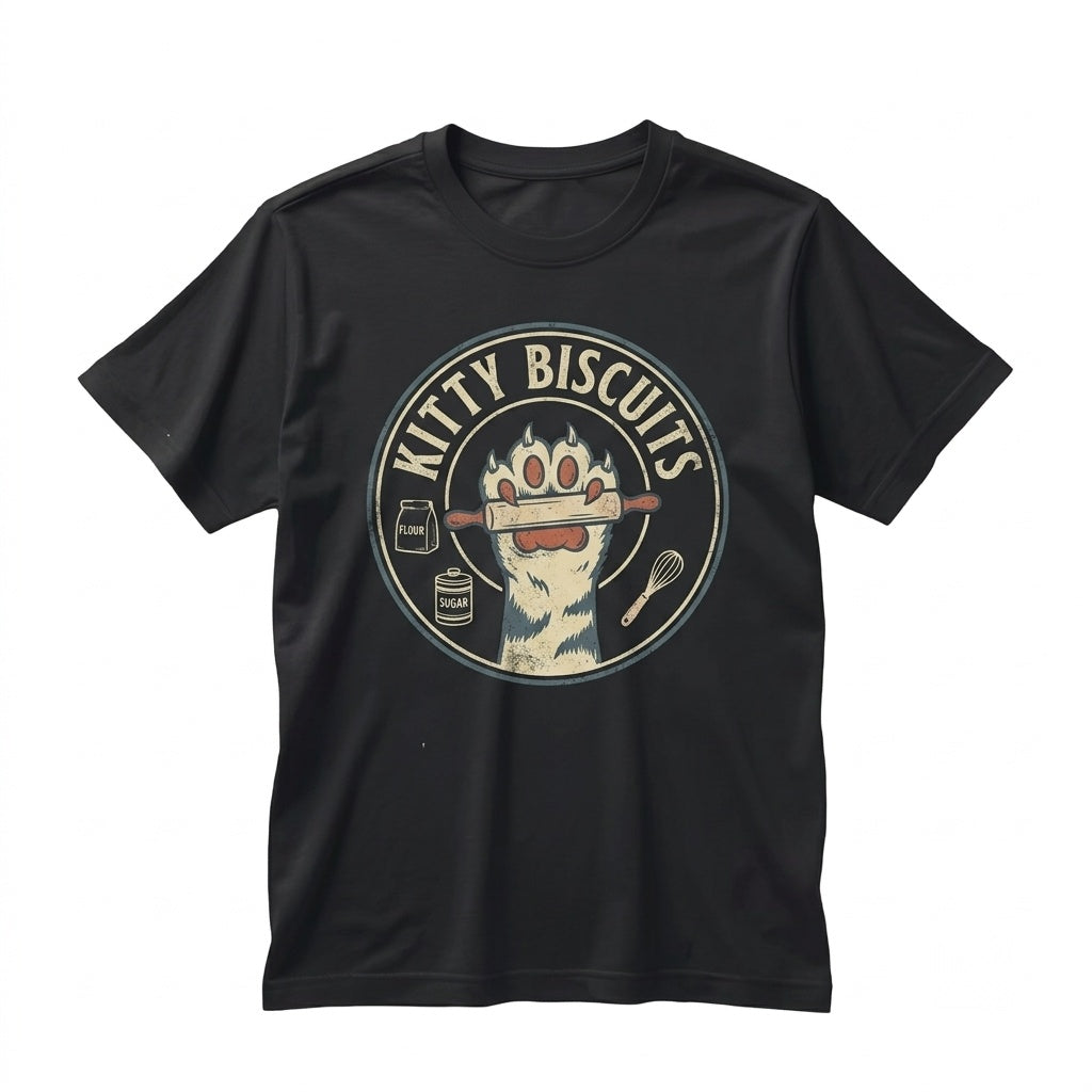 Funny Sourdough Kitty Biscuits Bread Baking Meme Christmas Gift for Grandma Cat Lover Unisex TShirt