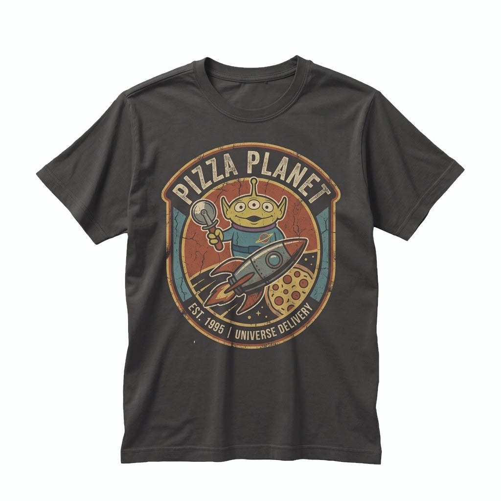 Vintage Pizza Planet Alien Matching Family Vacation Theme Park Graphic Unisex TShirt