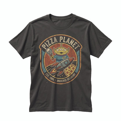 Vintage Pizza Planet Alien Matching Family Vacation Theme Park Graphic Unisex TShirt