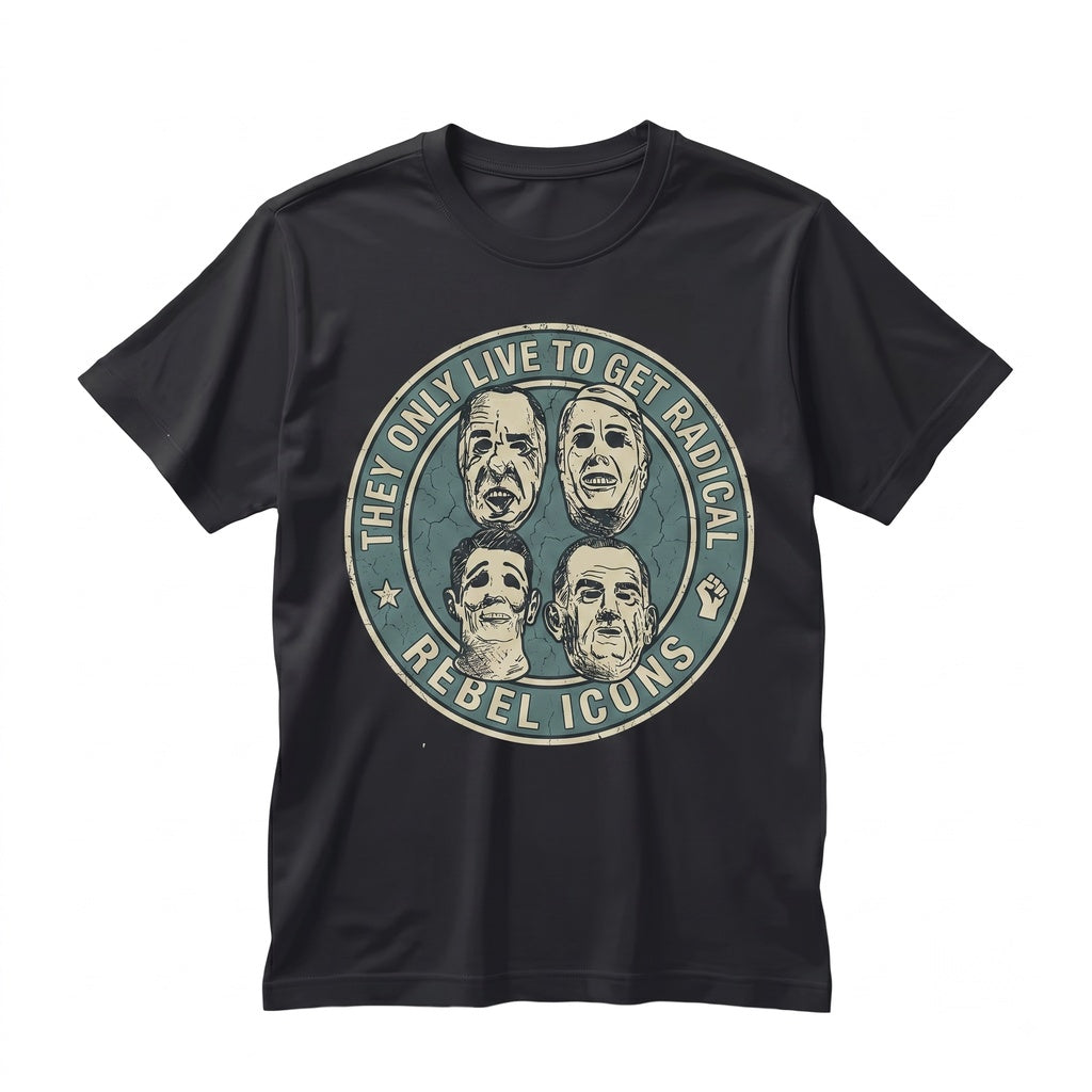 Vintage 1990s Surfer Action Film Point Bank Heist Presidents Mask Graphic Cotton Top Unisex TShirt