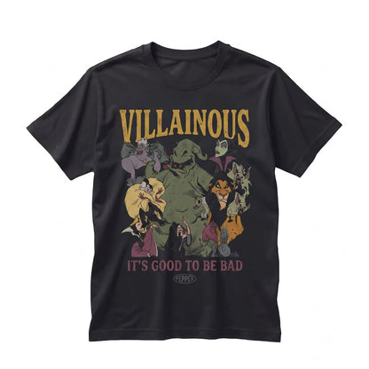 Retro Its Good To Be Bad Villains Theme Park Halloween Party Maleficent Ursula Hades Group Vacation Apparel Unisex TShirt