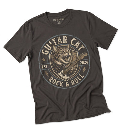 Funny Cat Playing Guitar Musician Meme Graphic Gift Unisex TShirt