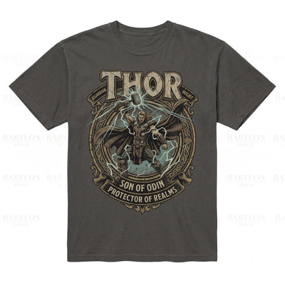 Vintage Norse God of Thunder Graphic Sweatshirt Retro Superhero Apparel Unisex TShirt