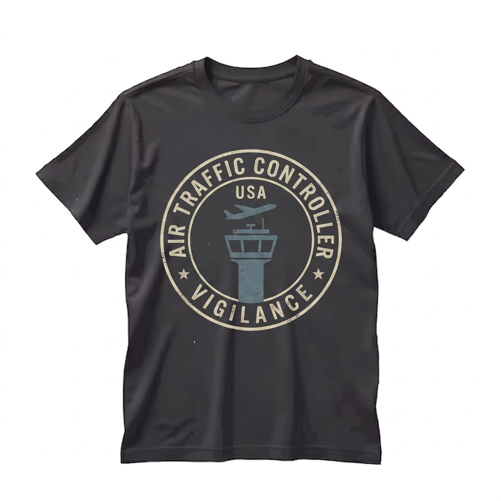Air Traffic Controller American Flag USA Aviation ATC Worker Flight Pilot Guide Unisex TShirt