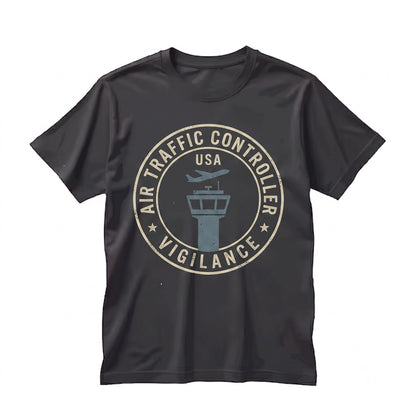 Air Traffic Controller American Flag USA Aviation ATC Worker Flight Pilot Guide Unisex TShirt