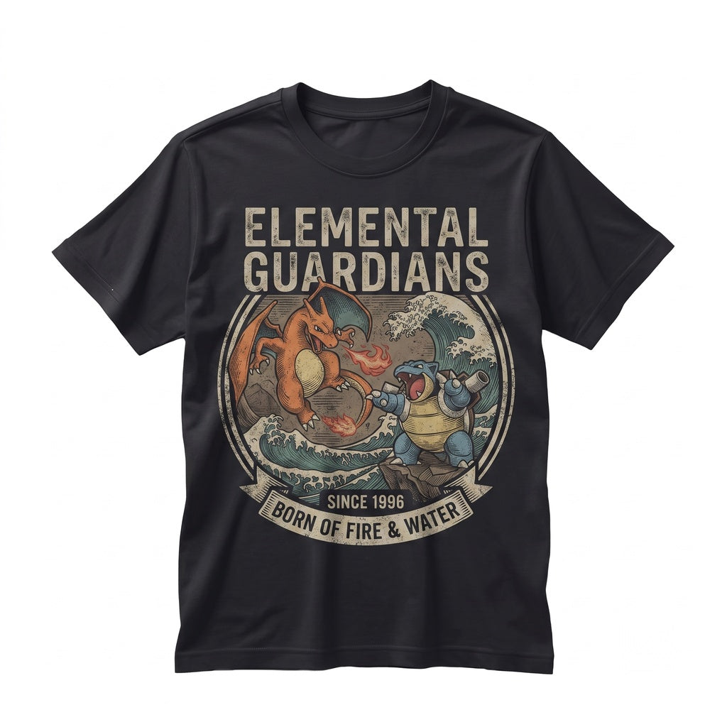 Charizard vs Blastoise Vintage Japanese Anime Graphic Sleeveless Streetwear Retro Y2K Unisex TShirt