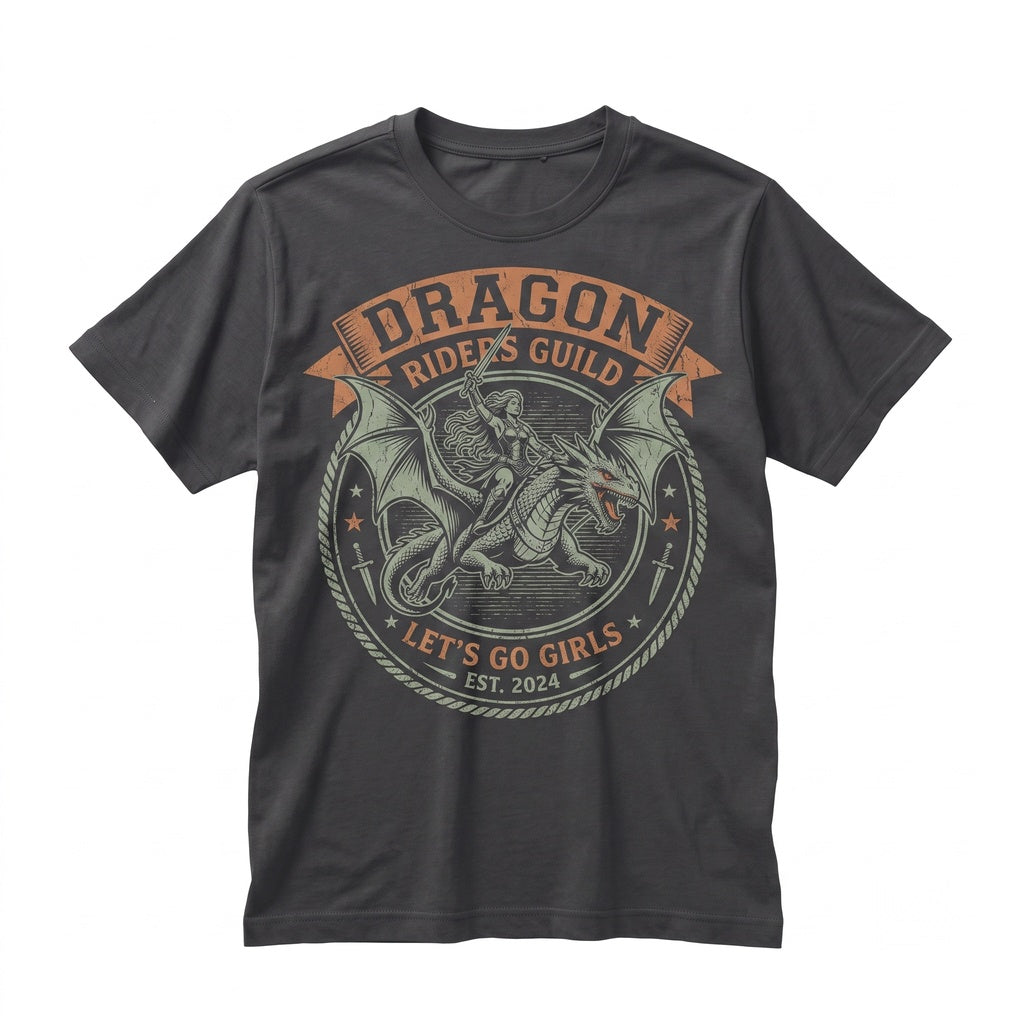 Warrior Woman Dragon Rider Fantasy Graphic Feminist Empowerment Strong Girls Apparel Unisex TShirt