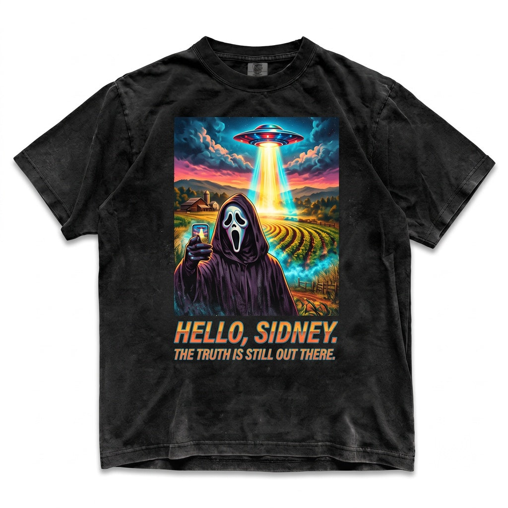 Ghostface Selfie UFO Funny Scream Abduction Spooky Alien Halloween Gift Horror Movie Unisex TShirt