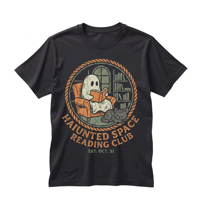Spooky Ghost Reader Halloween Library Book Lover Fall Gift Unisex TShirt