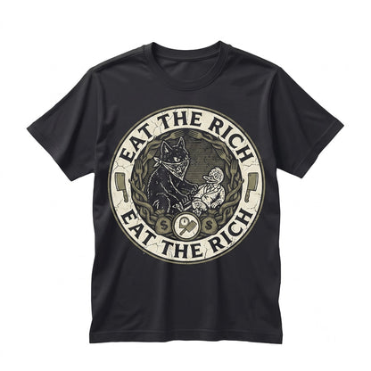 Eat The Rich Cat Duck Goose Anti-Capitalist Socialist Political Graphic Unisex TShirt