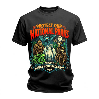 Cryptid Bigfoot National Parks Protect Forest Creature Vintage Camping Hiking Unisex TShirt