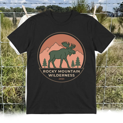 Vintage Moose Graphic Mountain Forest Wildlife Rustic Cabin Outdoor Adventure Apparel Nature Lover Gift Unisex TShirt