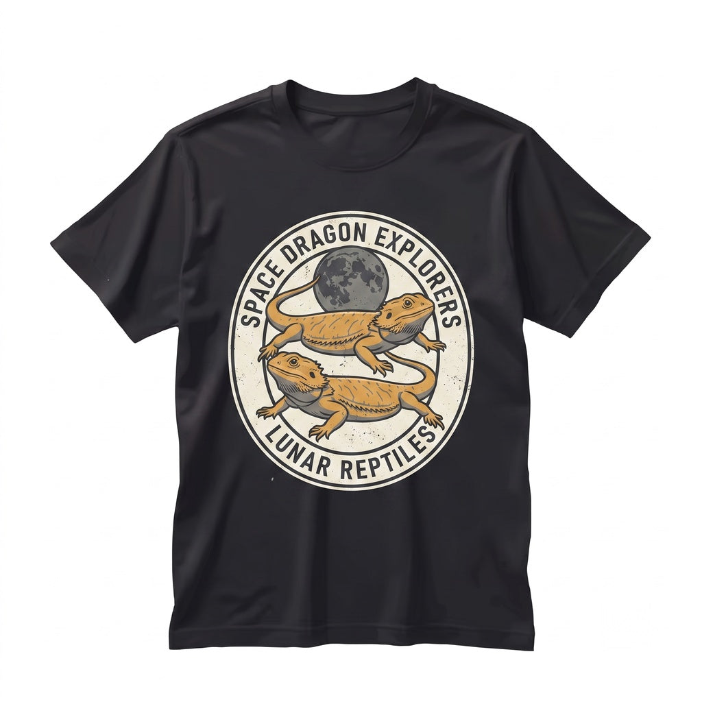 Three Bearded Dragon Funny Lizard Moon Gift Cool Reptile Graphic Animal Lovers Unisex TShirt