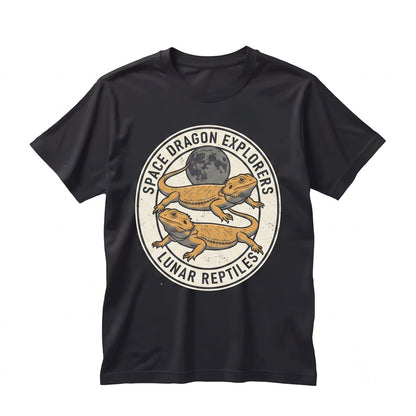 Three Bearded Dragon Funny Lizard Moon Gift Cool Reptile Graphic Animal Lovers Unisex TShirt