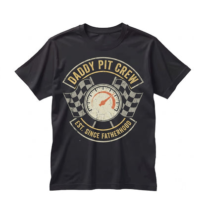 Daddy Pit Crew Racing Car Lover Gift Dad Birthday Party Costume Present Christmas Sports Drag Track Racer Unisex TShirt