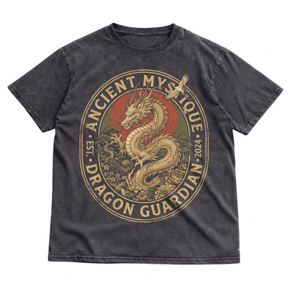 Vintage Japanese Dragon Asian Floral Art Mythical Aesthetic Graphic Gift Unisex TShirt