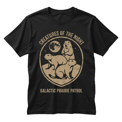 Vintage Three Prairie Dog Retro Graphic Moon Wildlife Novelty Funny Oversized Top Unisex TShirt
