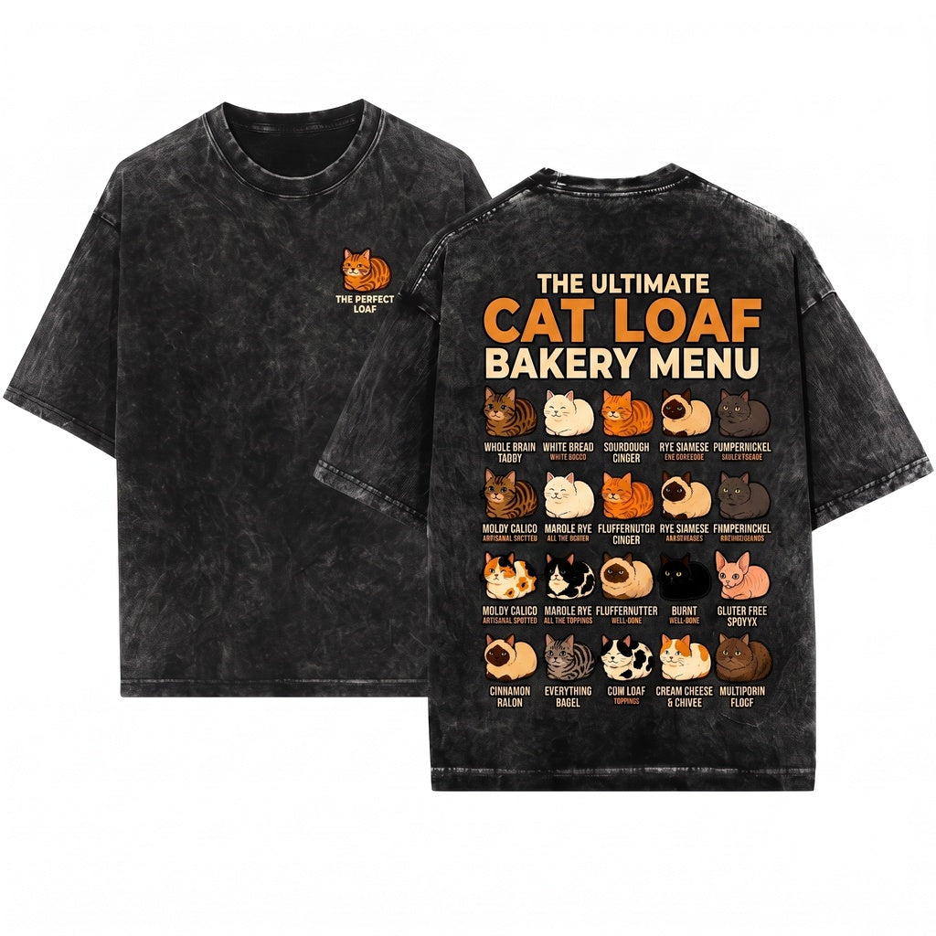 Types Of Cat Loaf Cute Kitten Kawaii Feline Lover Funny Kitty Gift Unisex Wash T-Shirt