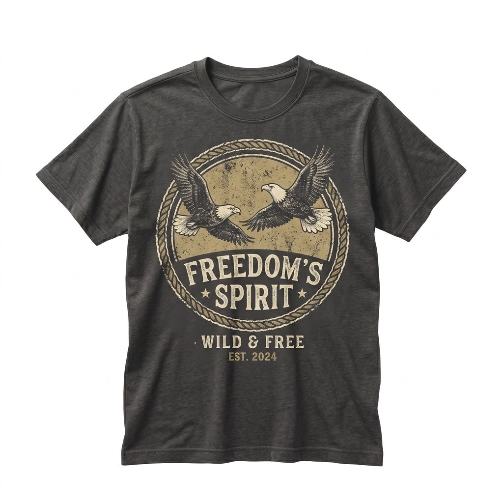 Vintage Bald Eagle Graphic American Wildlife Art Nature Lover Freedom Western Soaring Birds Gift Unisex TShirt