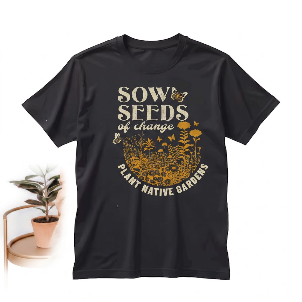 Plant Native Sustainable Water Conservation Oversized Gardening Gift Unisex TShirt
