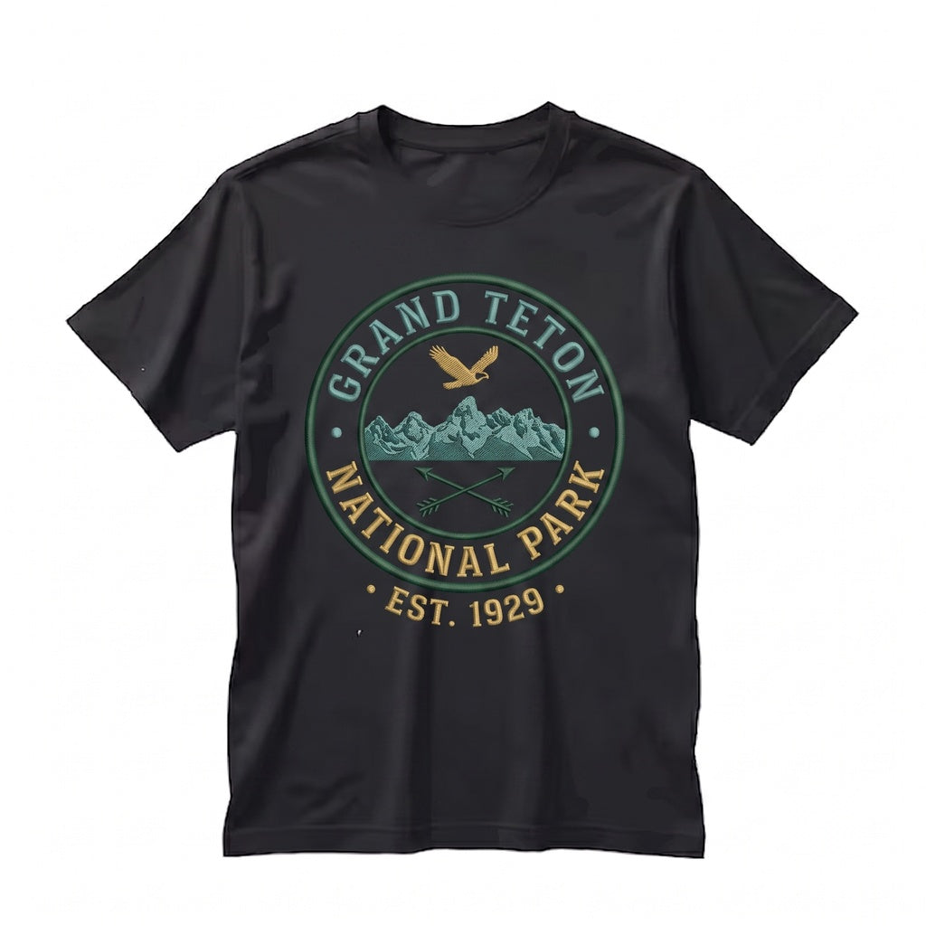 Grand Teton Wyoming National Park Vintage Retro US Travel Vacation Hiking Birthday Gift Unisex TShirt