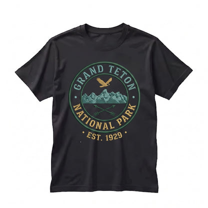 Grand Teton Wyoming National Park Vintage Retro US Travel Vacation Hiking Birthday Gift Unisex TShirt