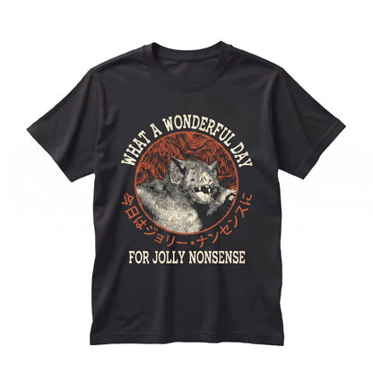 What A Wonderful Day Bat Vintage Japanese Graphic Retro Cotton Short Sleeve Unisex TShirt