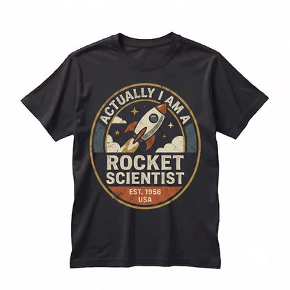 Actually I Am A Rocket Scientist Astronomy Space Solar System Galaxy Lover Gift Dwarf Planets Geek Astronaut Unisex TShirt