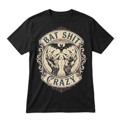 Crazy Bat Tattooed Hands Graphic Spooky Goth Aesthetic Creepy Cute Alternative Fashion Women Unisex TShirt