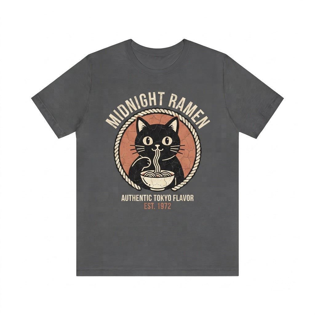 Ramen Cat Black Funny Japanese Dad Lover Gift Apparel Graphic Unisex TShirt