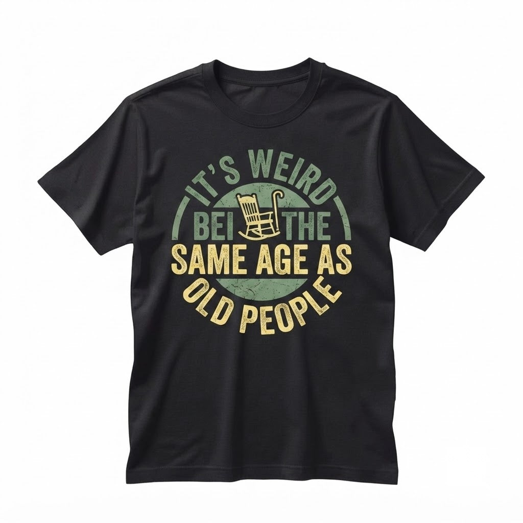 Funny Same Age As Old People Vintage Graphic Apparel Novelty Humor Unisex TShirt