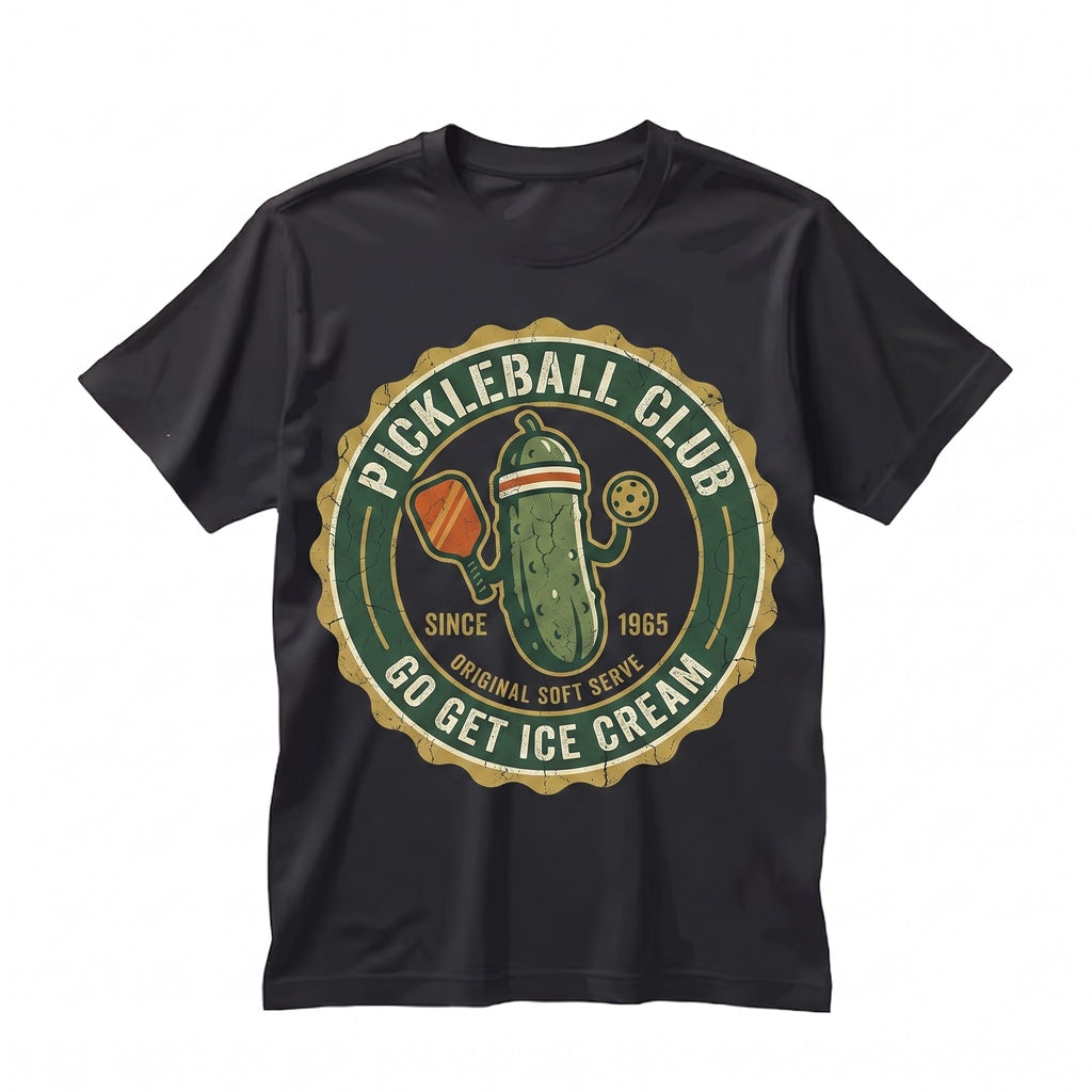 Funny Soft Serve Ice Cream Pickleball Paddle Cute Humor Graphic Sports Fan Gift Unisex TShirt
