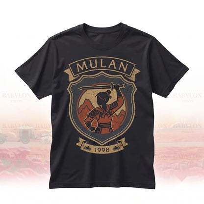 Oversized Chinese Warrior Princess Graphic Top, Red Dragon Theme Park Vacation Apparel, Retro Film Gift Unisex TShirt