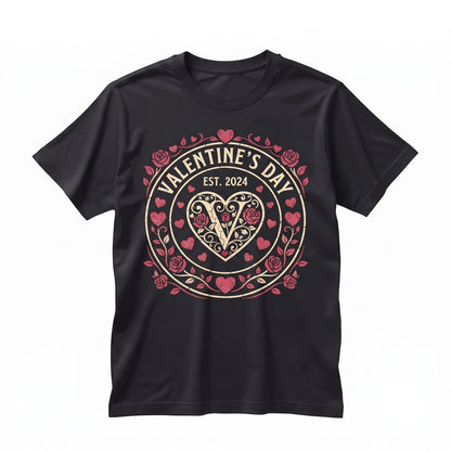 Valentine Love Red Heart Graphic Casual Holiday Apparel Unisex TShirt