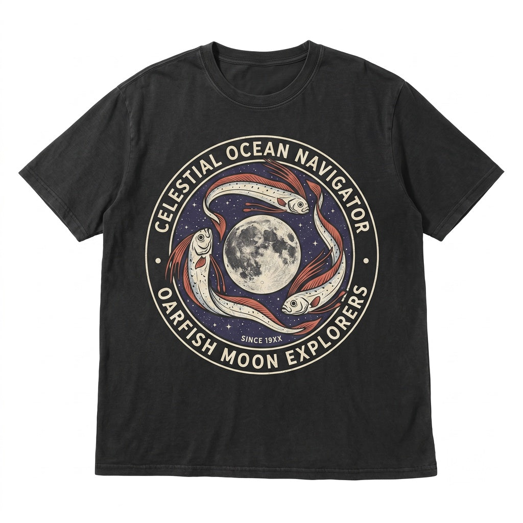 Three Oarfish Lunar Deep Sea Marine Biology Diver Rare Ocean Animal Creature Apparel Unisex TShirt