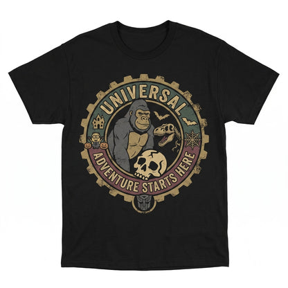 Retro Magical Theme Park Family Vacation 2026 Gift, Vintage Movie Studio Halloween Adventure Graphic Unisex TShirt