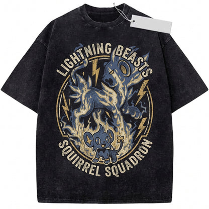 Vintage Shinx Luxray Evolution Graphic Acid Wash Retro Anime Gamer Gift Unisex TShirt
