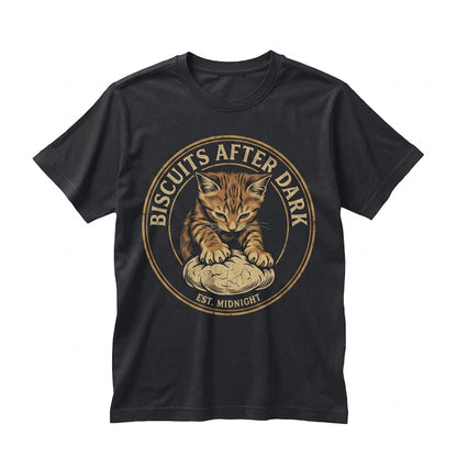 Orange Tabby Cat Baking Biscuits After Dark Graphic Kitty Kneading Lover Baker Gift Apparel Unisex TShirt