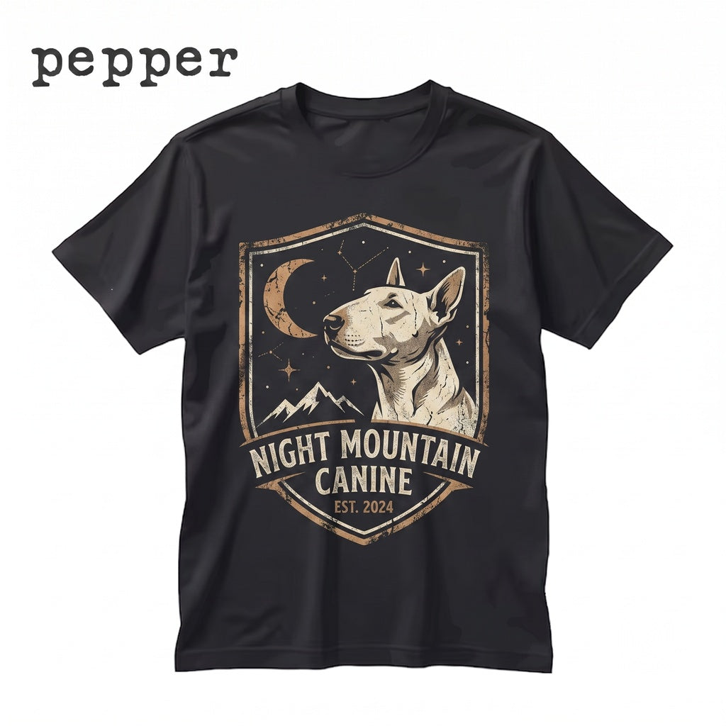 Bull Terrier Howling At Full Moon Vintage 90s Retro Graphic Dog Mom Pet Lover Unisex TShirt