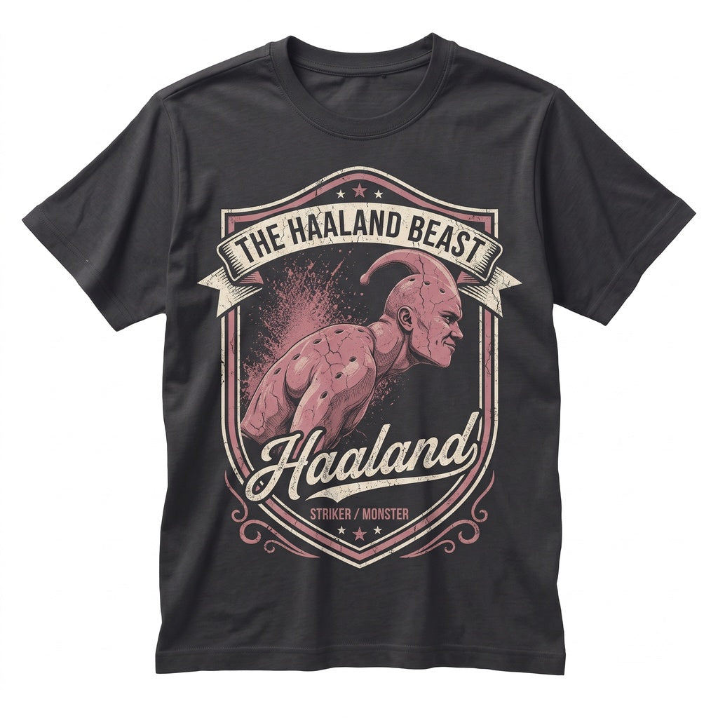 Funny Erling Haaland Meme Pink Anime Villain Graphic Norway Soccer Game Day Unisex TShirt