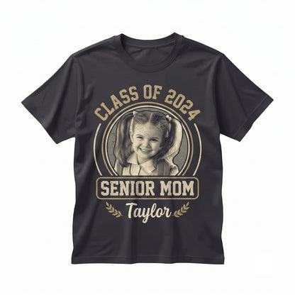 Custom Picture Class of 2027 Graduate Mom Dad Apparel Proud Family Present Unisex TShirt