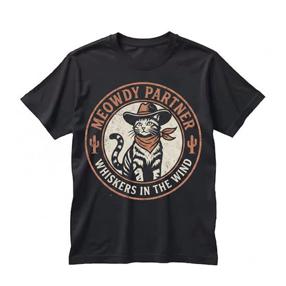 Funny Meowdy Partner Cowboy Cat Western Graphic Pet Lover Gift Unisex TShirt