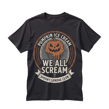 We All Scream Spooky Halloween Ice Cream Cone Summer Goth Pumpkin Summerween Unisex TShirt